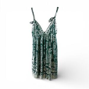 Intimately Free People NWT Floral Crushed Velvet Dress in Sage Size S